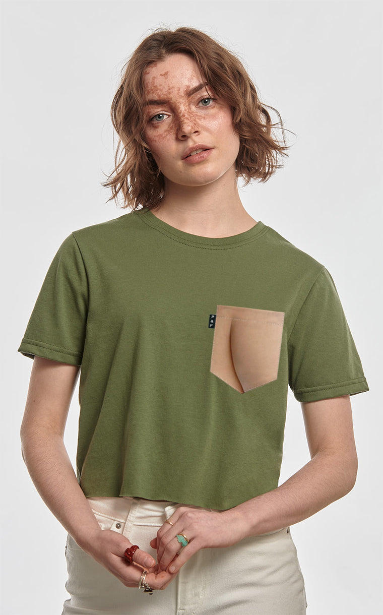 T-shirt « crop top » à poche Pli de coude