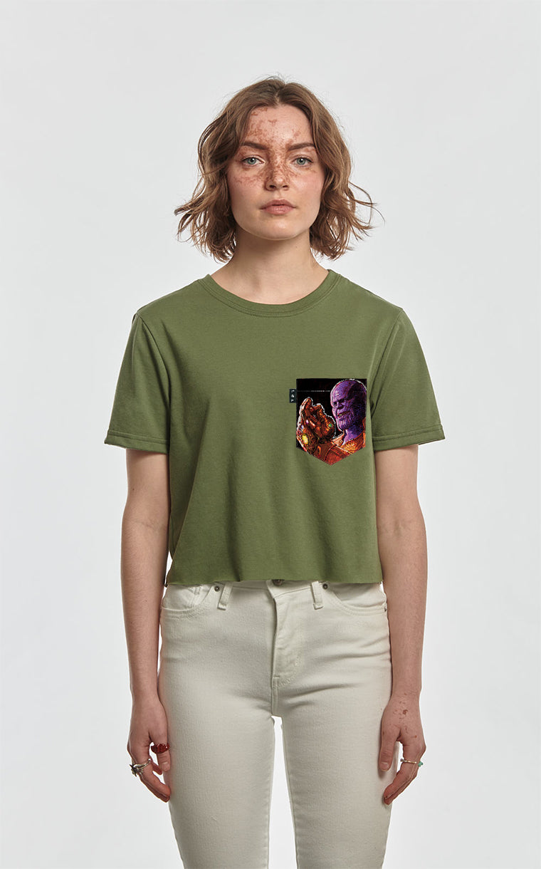 T-shirt « crop top » à poche T'es Thanos