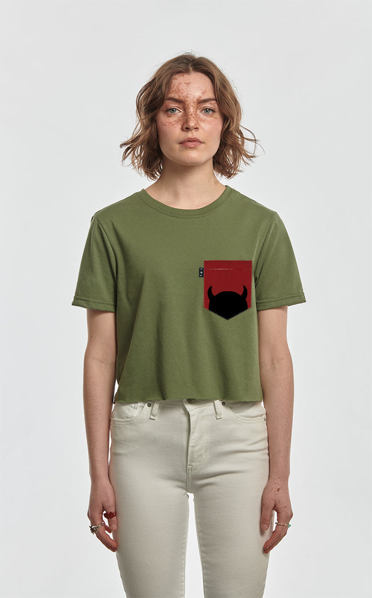 Pocket Crop Top T-Shirt Vile and Miserable