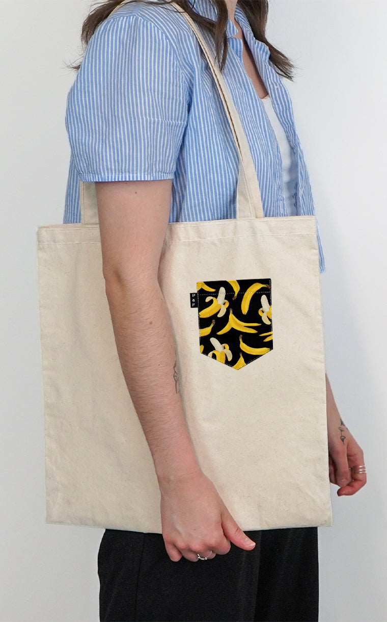 Tote bag with pocket 50 shades of brown