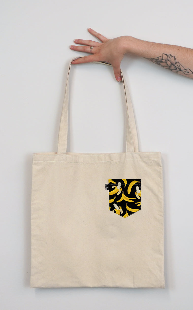 Tote bag with pocket 50 shades of brown