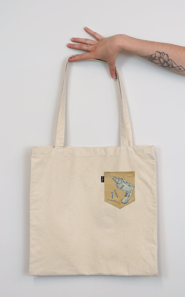 Pocket Tote Bag With a Drill