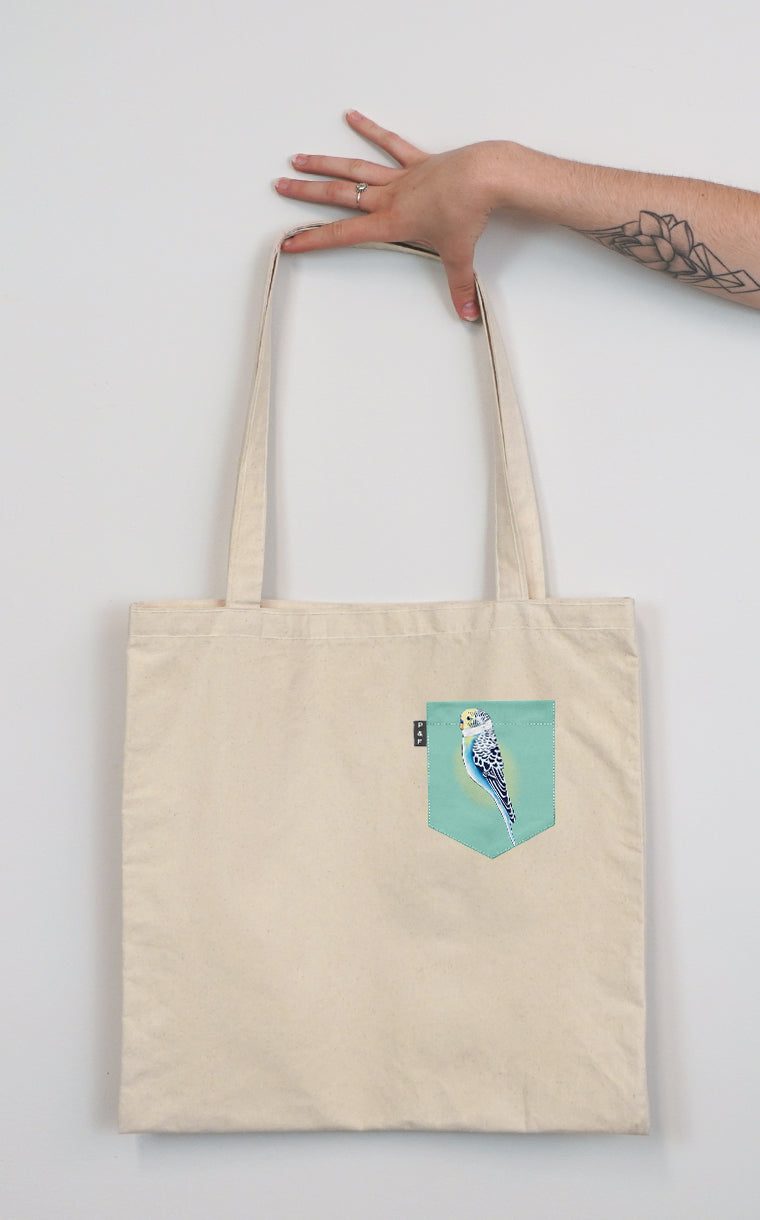 Tote Bag à poche Belle Perruche