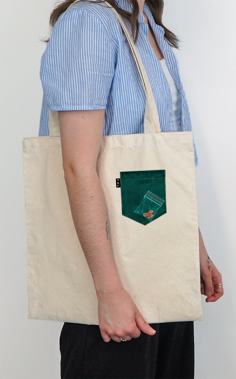 Good cup bad cup pocket tote bag