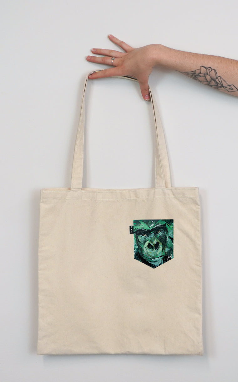 Happy Monkey Hen Pocket Tote Bag!