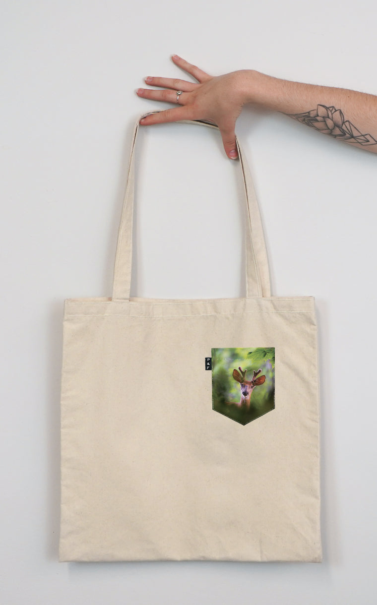 Pathetik Deer Pocket Tote Bag