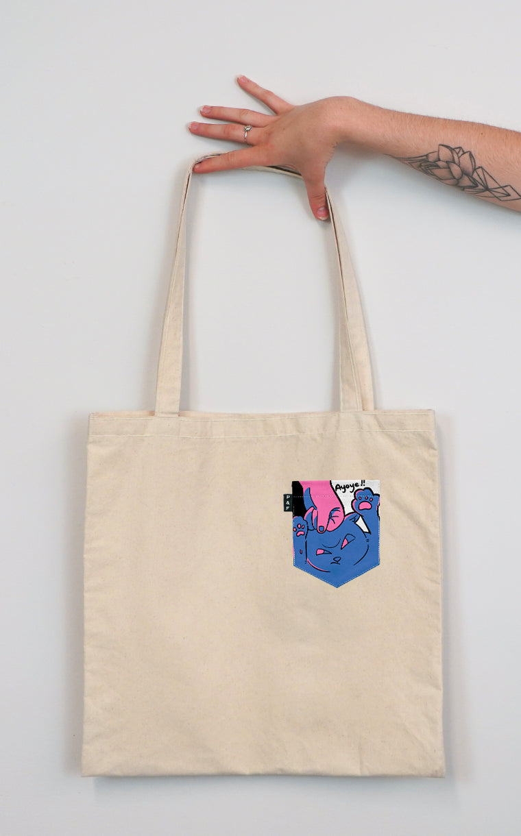 Tote Bag à poche Chat-astrophe