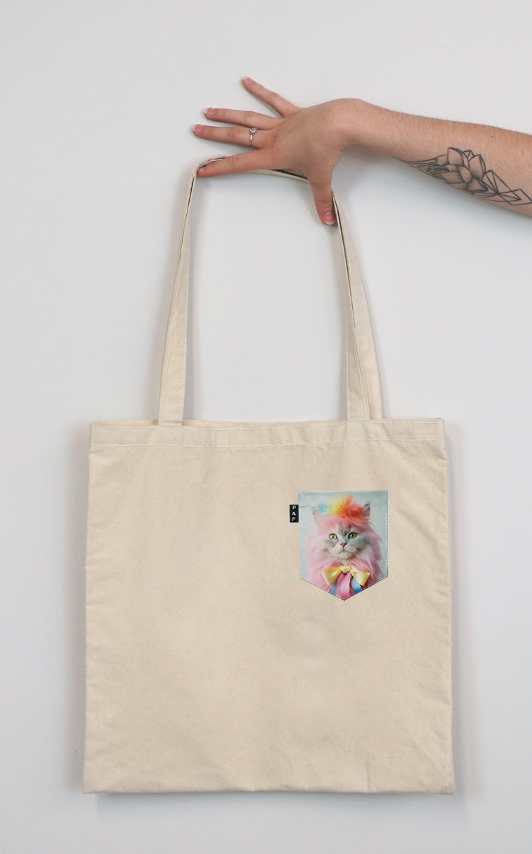 Cat Will Be Fine Pocket Tote Bag