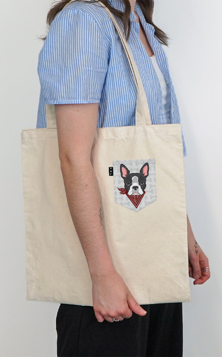 Tote Bag à poche Chienne à Jacques