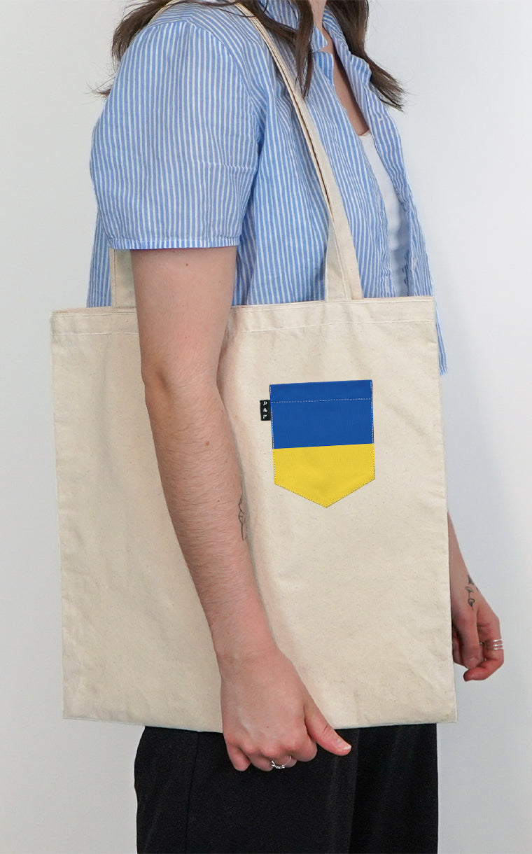 Tote Bag with Pocket Colors of Ukraine