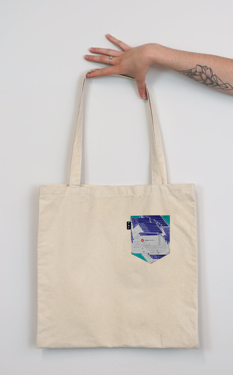 Tote Bag with Ctrl+Alt+Del pocket