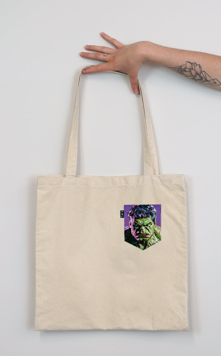 Angry Green Pocket Tote Bag