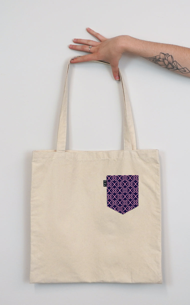 Heart Foundation Pocket Tote Bag - Navy