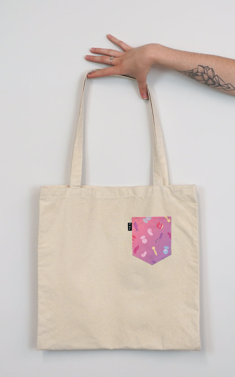 Good Vibrations Pocket Tote Bag