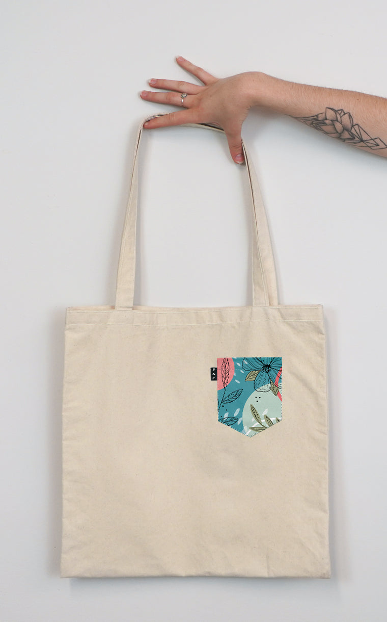 Tote Bag à poche Jonquilles et bowling