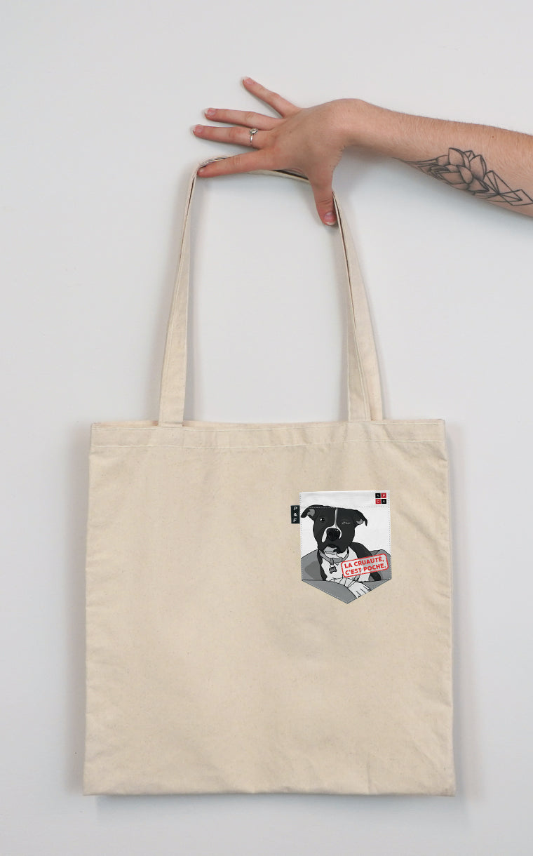 Tote Bag with pocket Cruelty is pocket