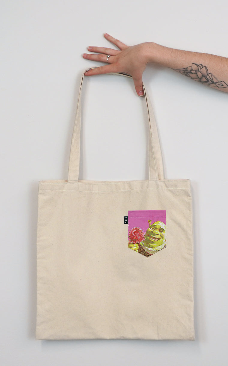 Tote Bag à poche Le shrek est dans malle