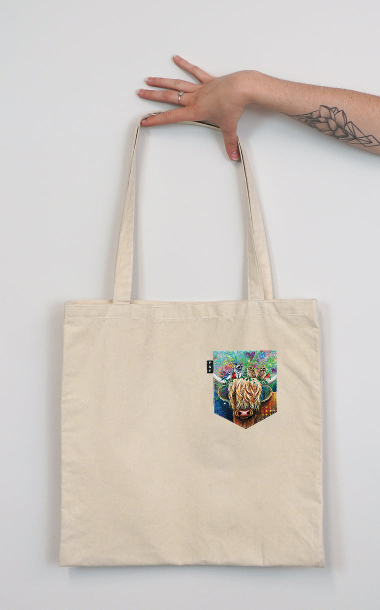 Tote Bag à poche Pis au carré