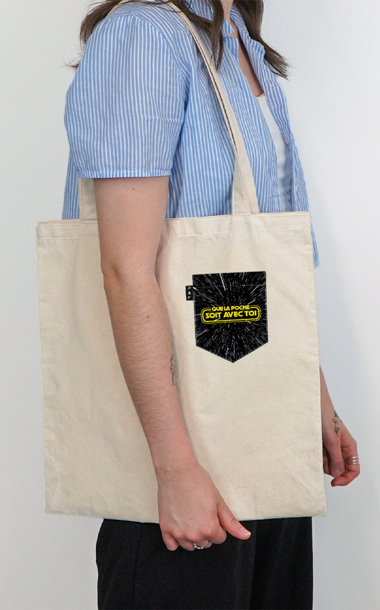 Tote Bag with pocket May the Pocket be with you