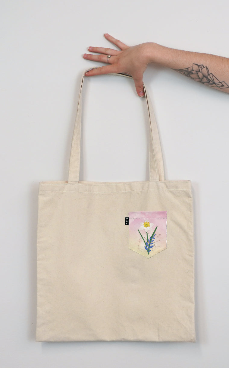 Tote Bag with pocket Without wrong a hundred grudges