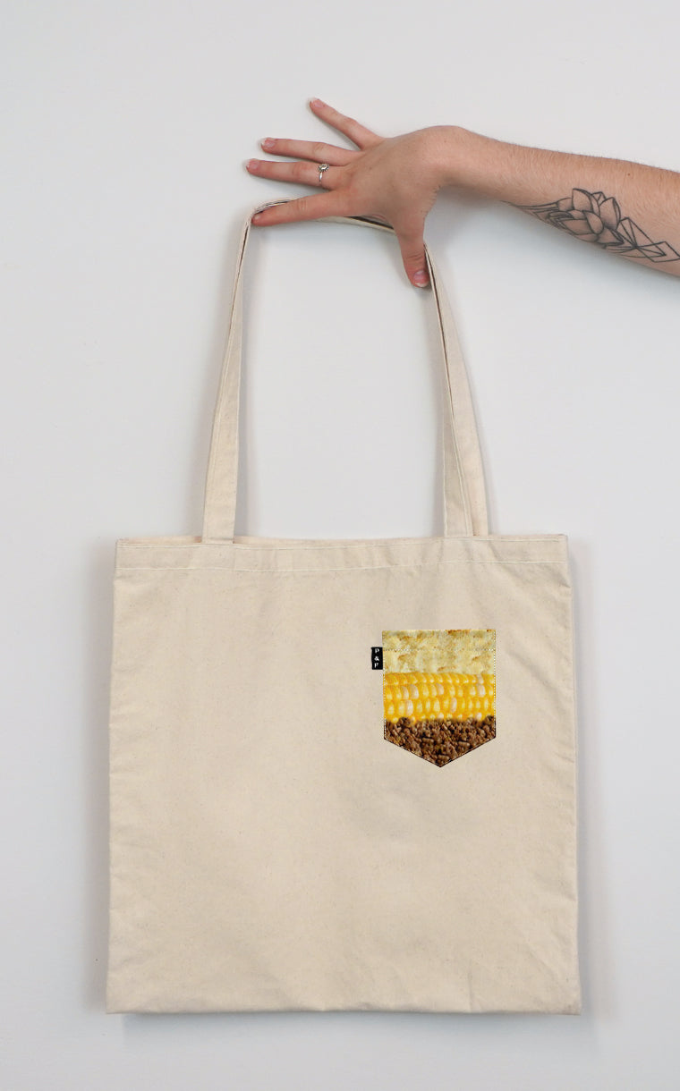 Tote Bag with Steak Corn Potato Pocket