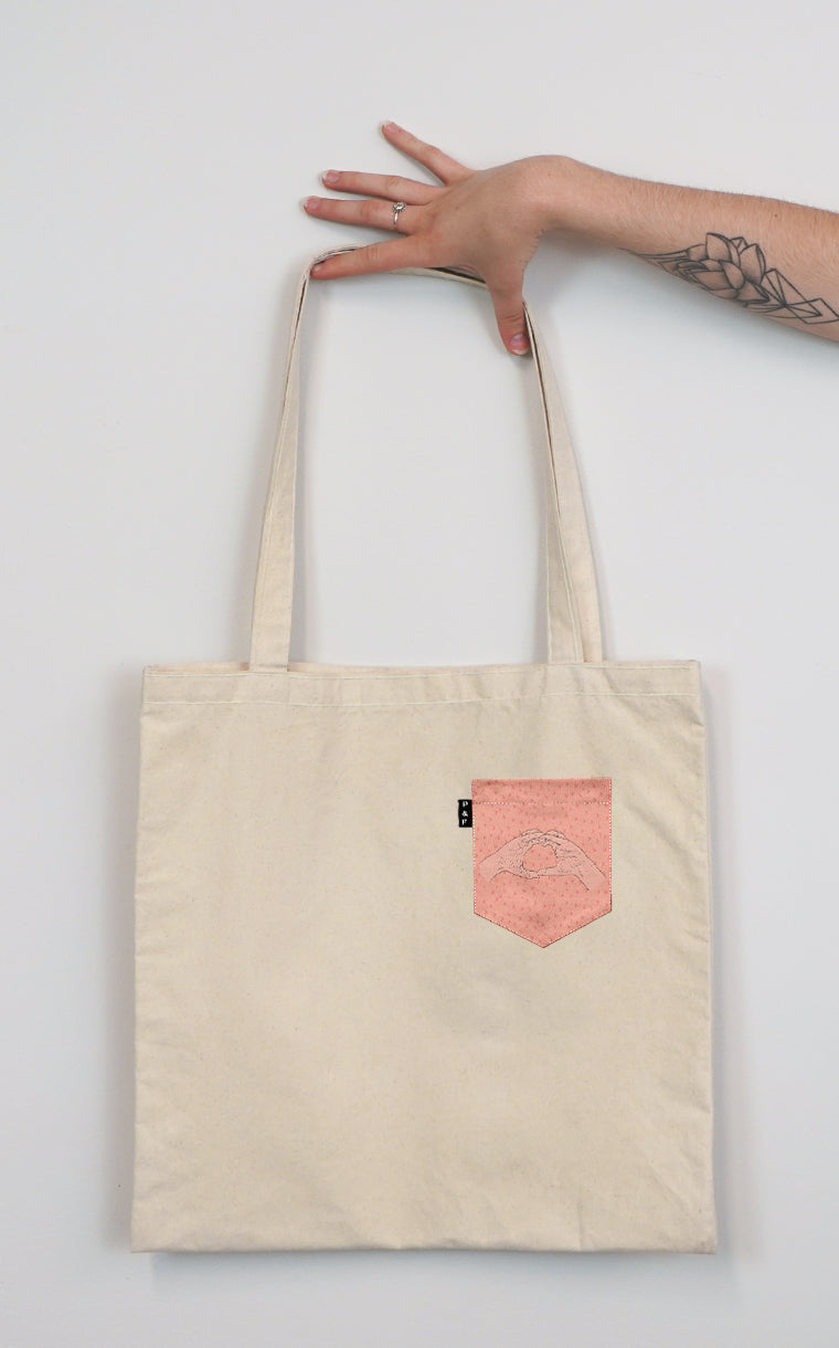 Love Tetradecagon Pocket Tote Bag