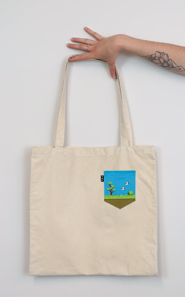 Tote Bag with Pocket Pull the Flush