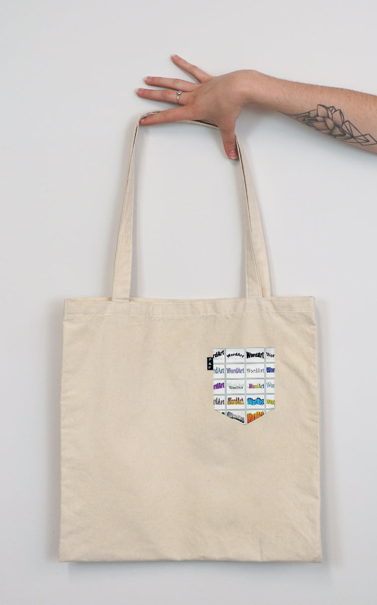 Word Art Battle Pocket Tote Bag