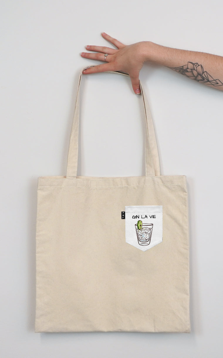 Yvon pocket tote bag makes me thirsty