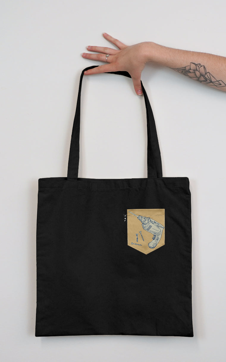 Pocket Tote Bag With a Drill