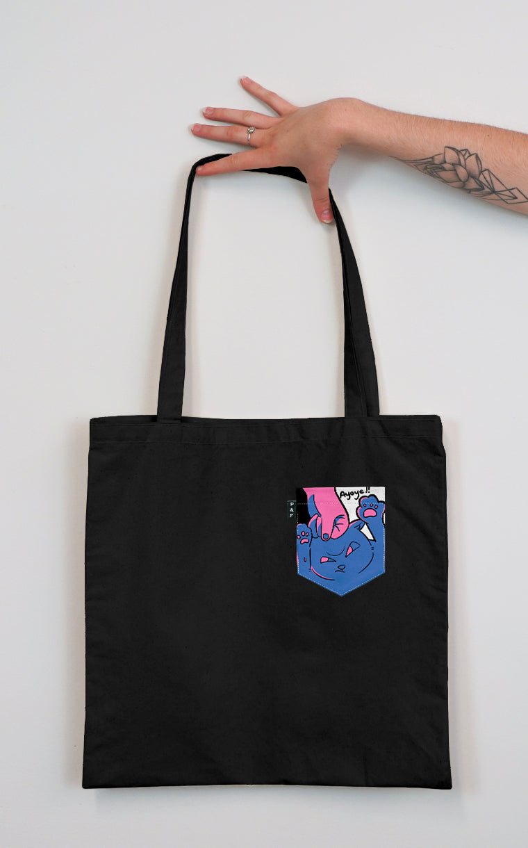 Tote Bag à poche Chat-astrophe