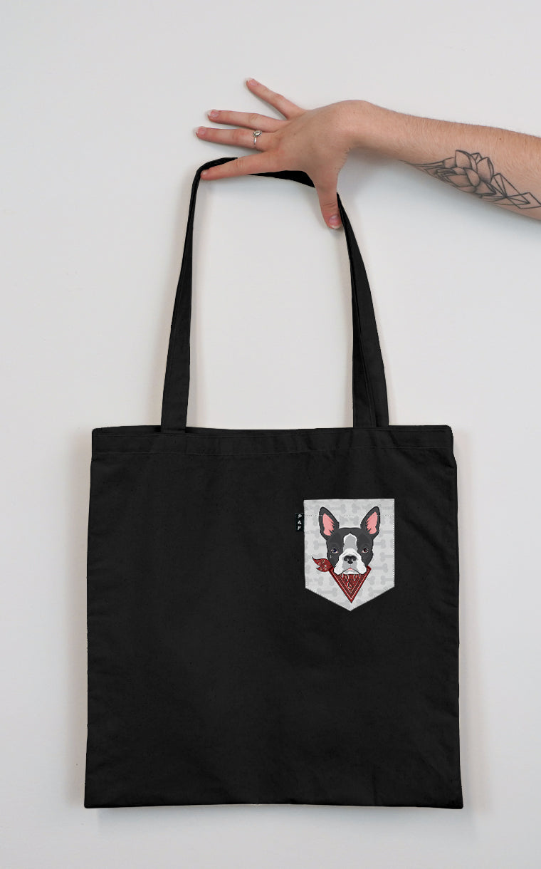 Tote Bag à poche Chienne à Jacques