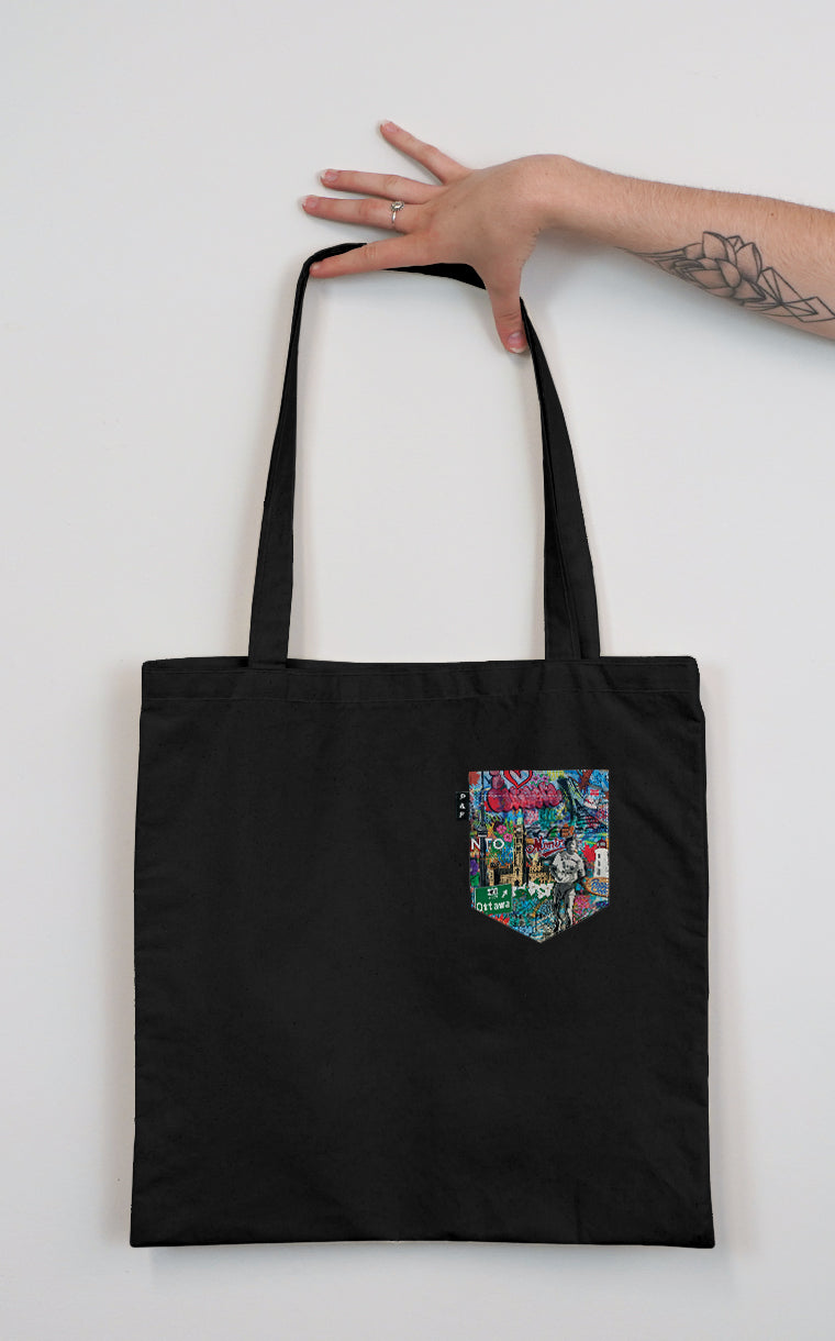 Tote Bag with Pocket From One Ocean to Another