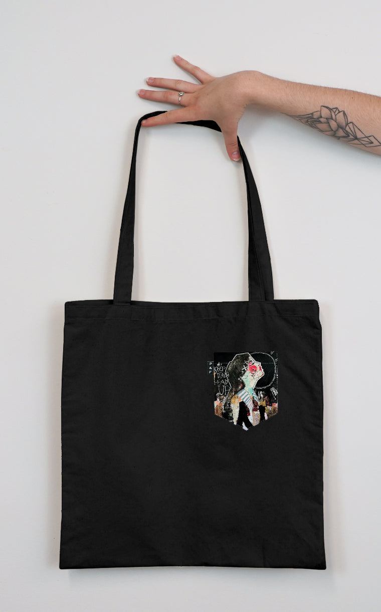 Head up pocket tote bag