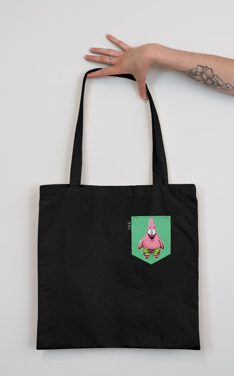 The neighboring rock tote bag