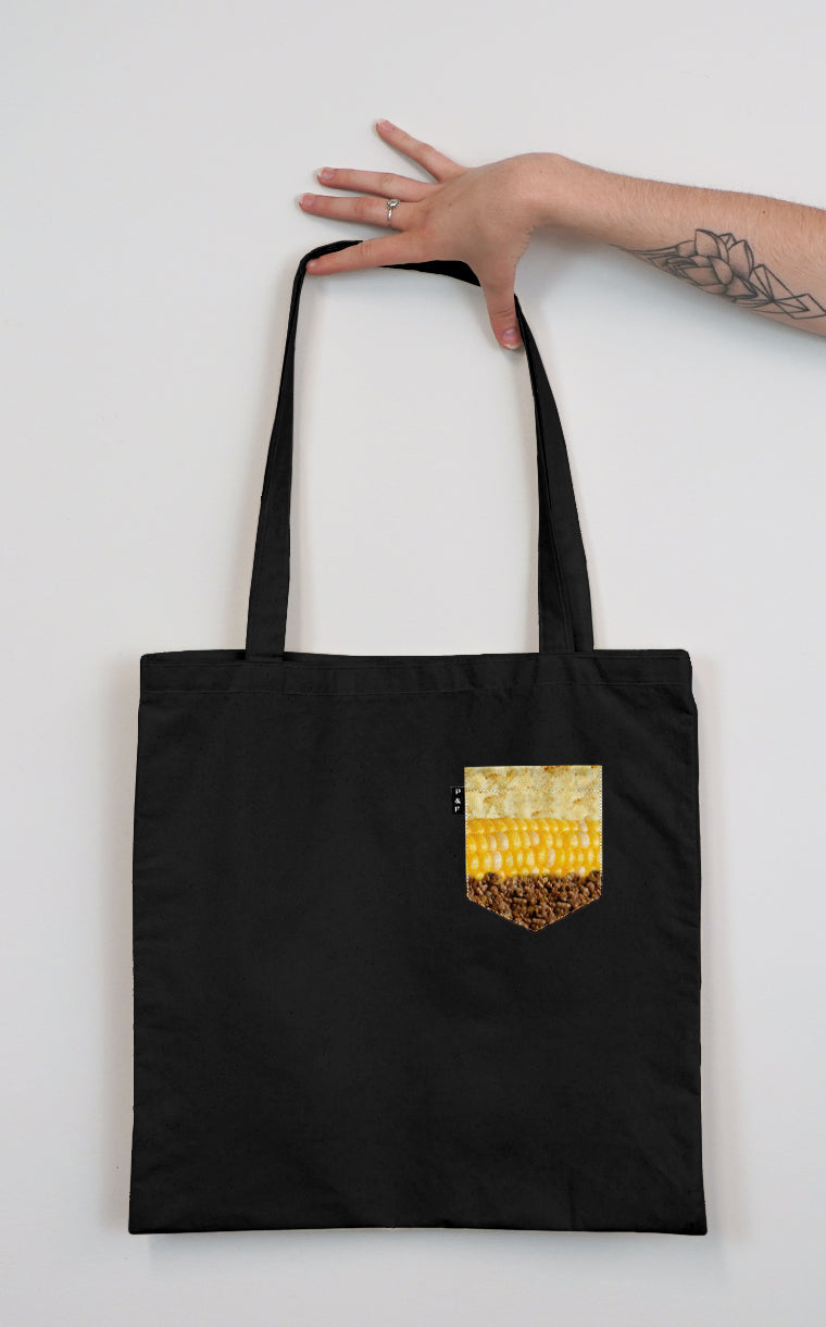 Tote Bag with Steak Corn Potato Pocket