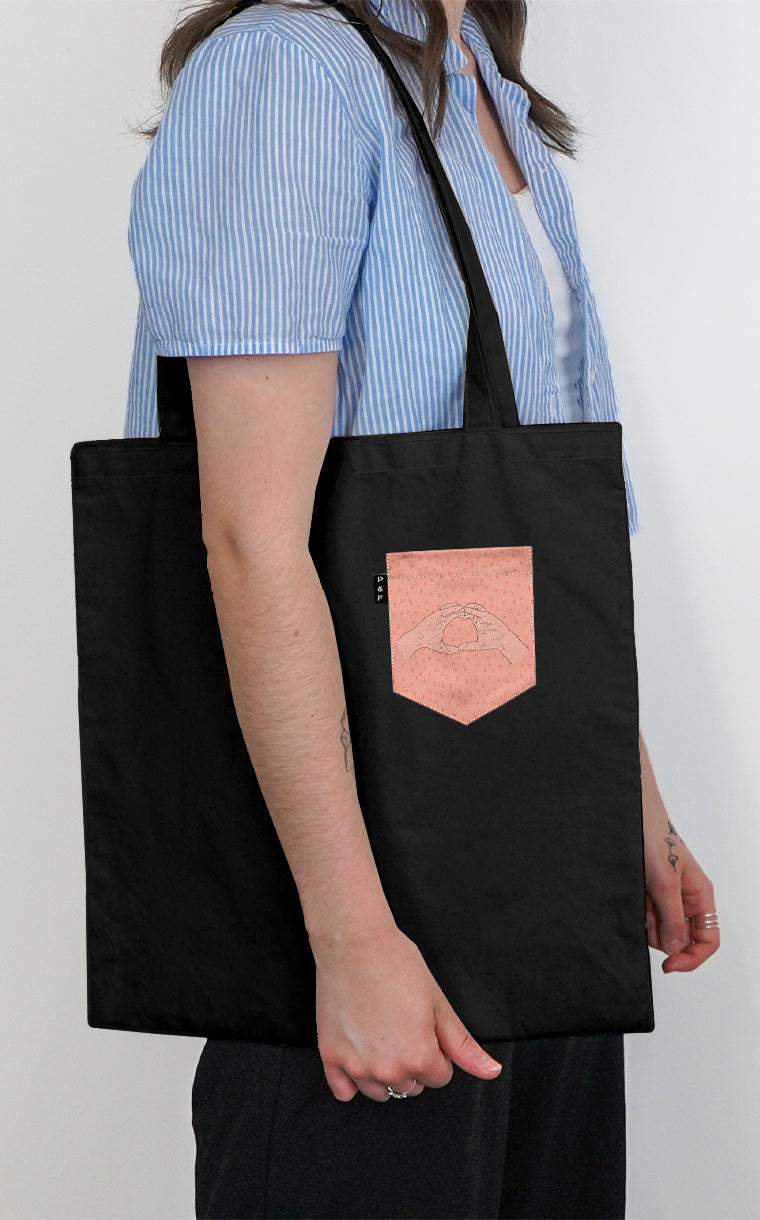 Love Tetradecagon Pocket Tote Bag