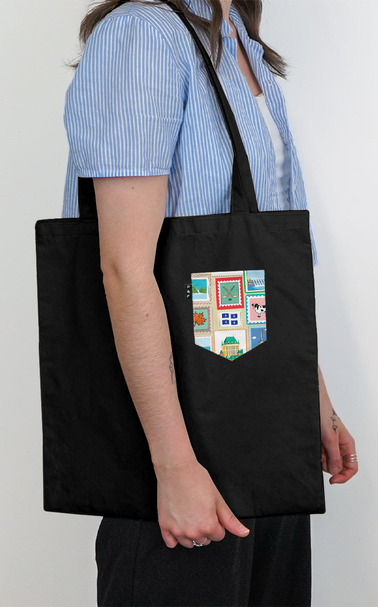 Tote Bag à poche Timbres