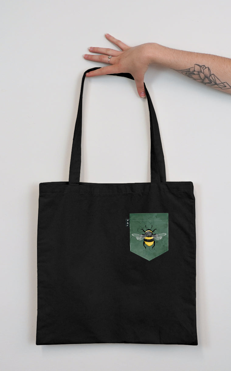 Tote bag with pocket To bee or not to bee