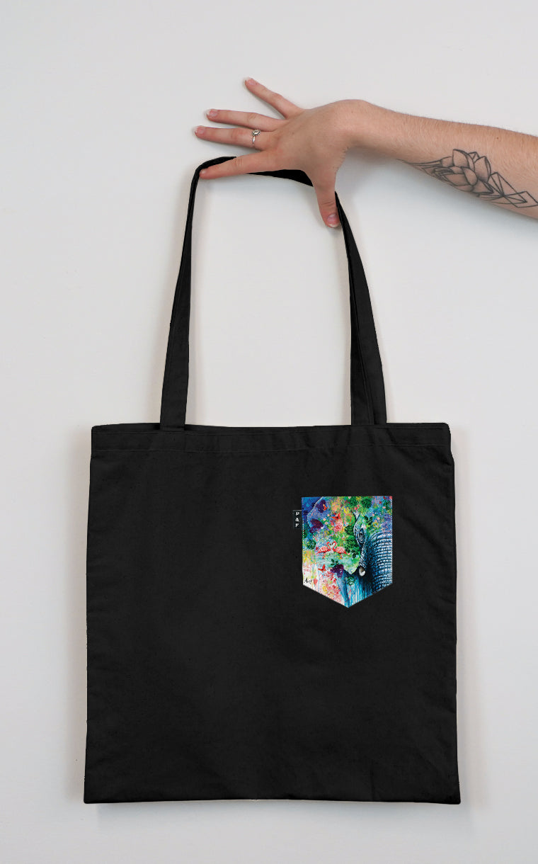 Tote Bag à poche Trompe l'oeil