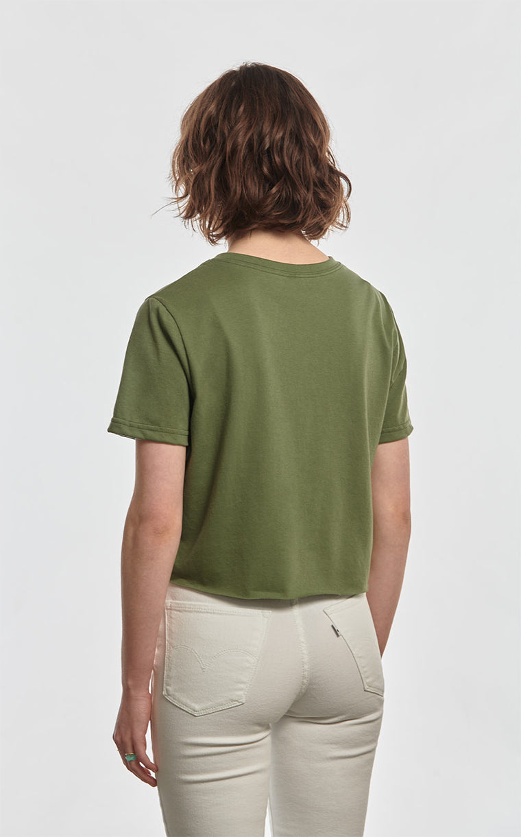 Crop top t-shirt with no pocket