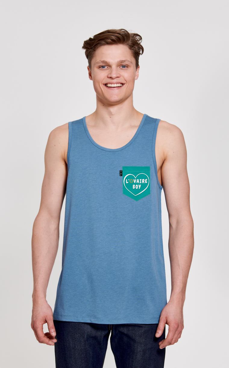 Camisole à poche pour homme avec poche L'ovaire boy turquoise  ^ 