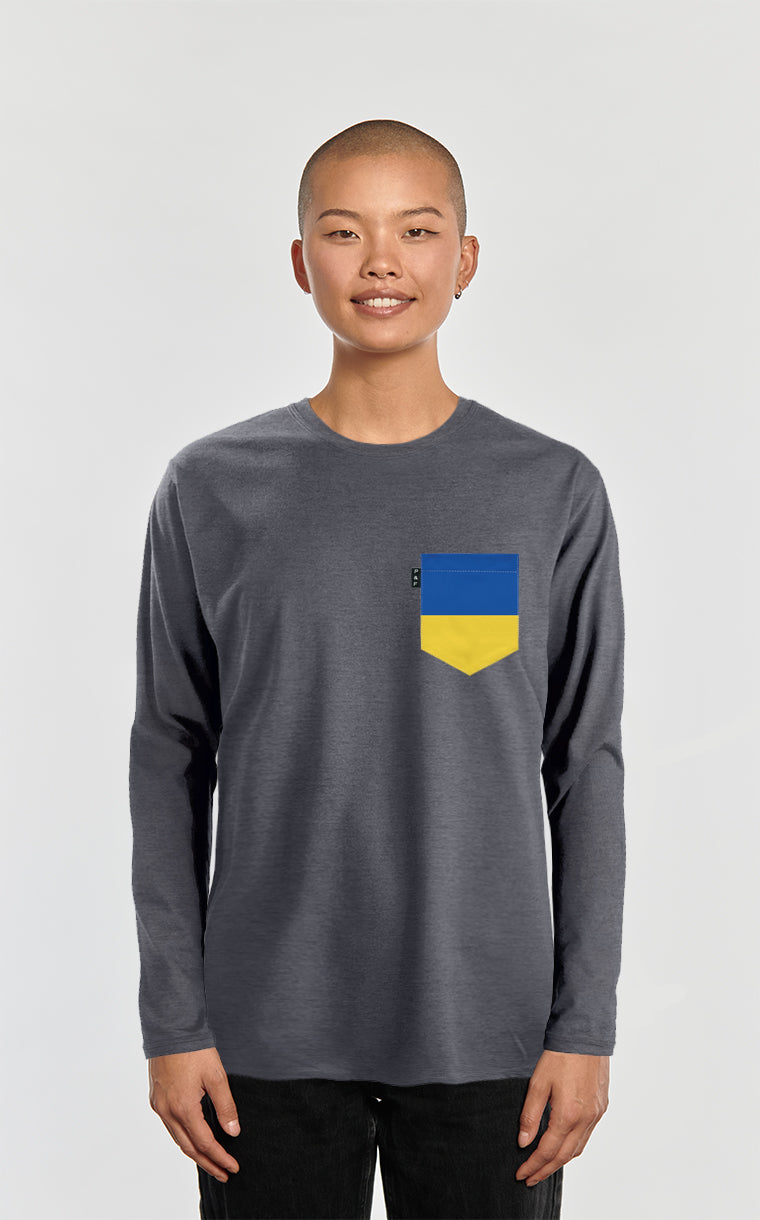 Long sleeve sweater with pocket Colors of Ukraine