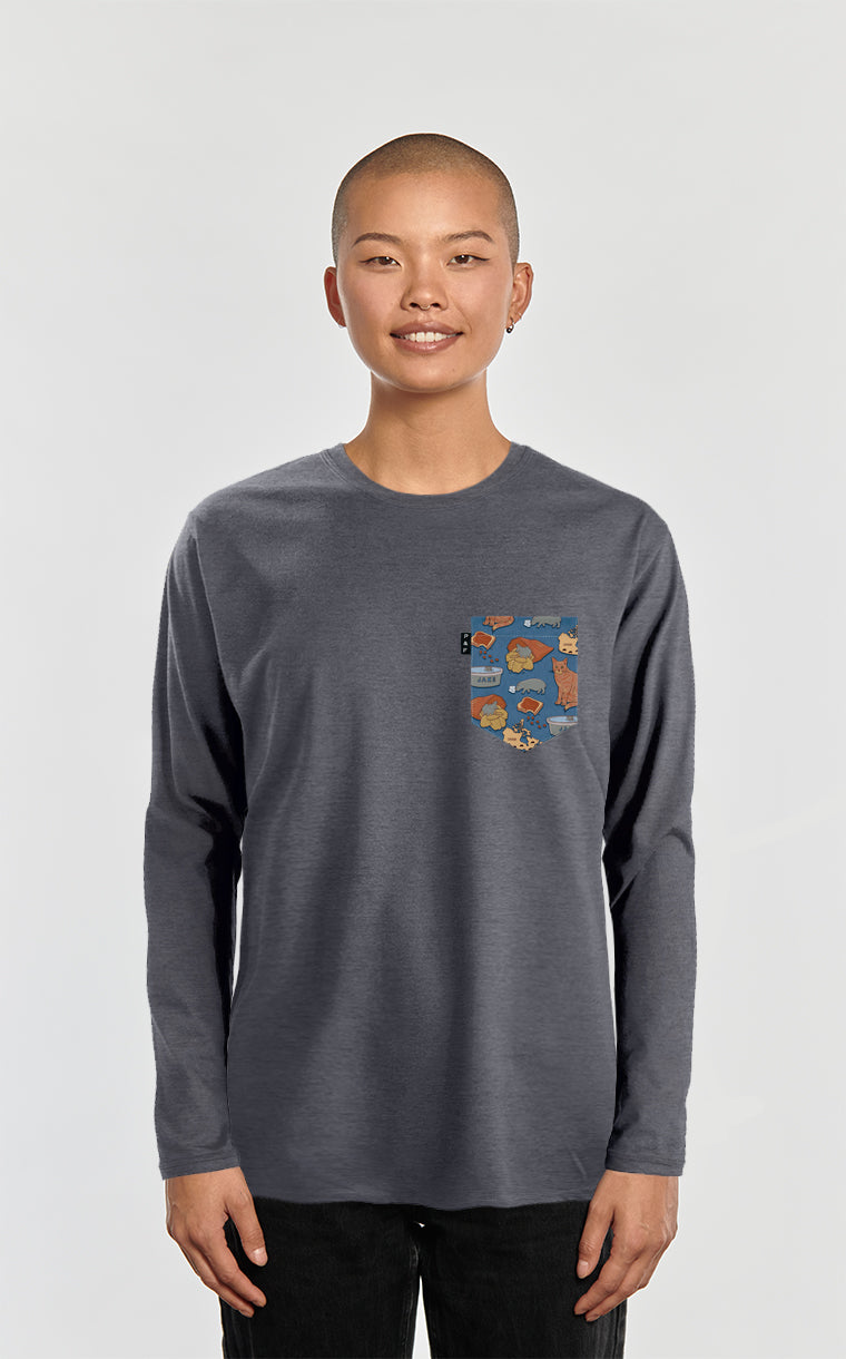 Hippo Family Pocket Long Sleeve Sweater