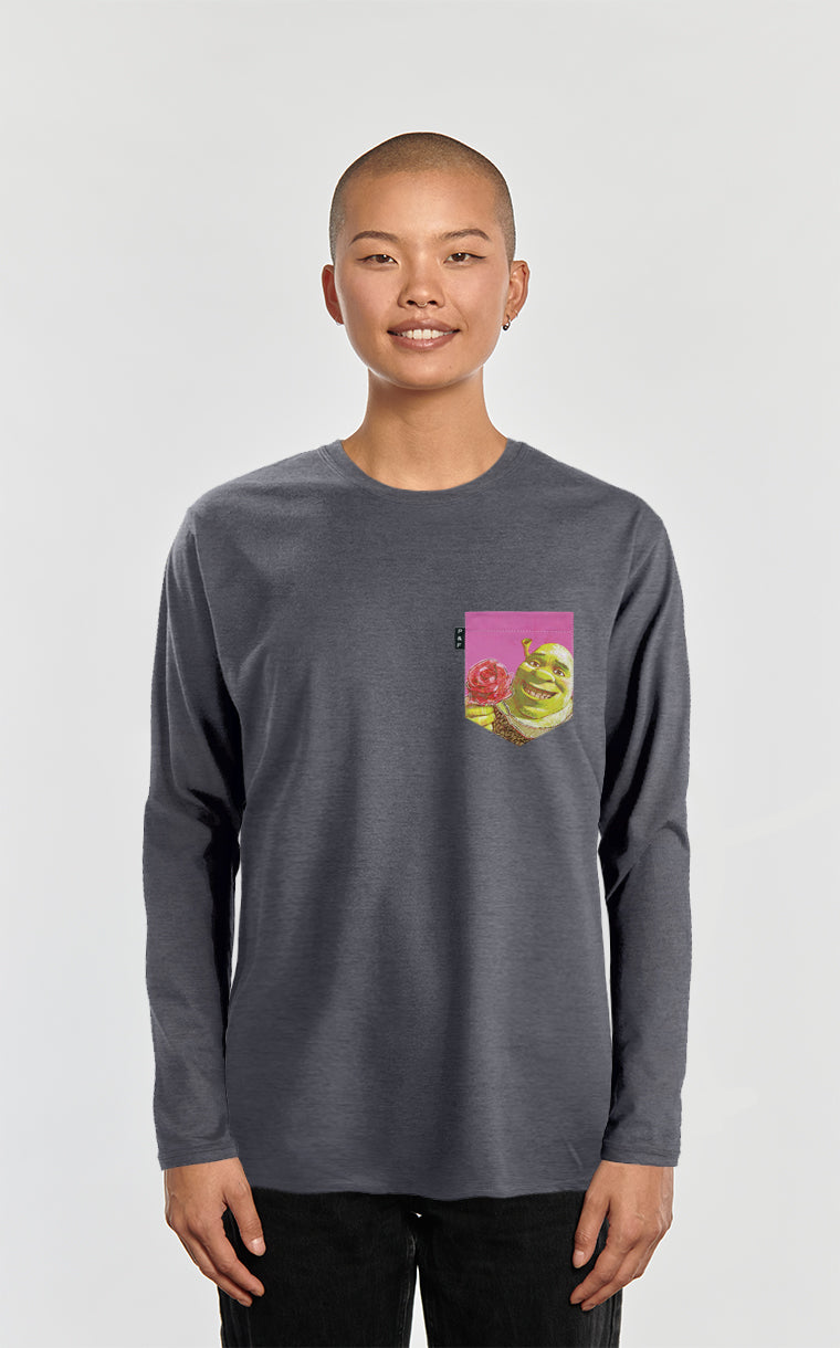 Shrek is in the trunk long sleeve pocket sweater