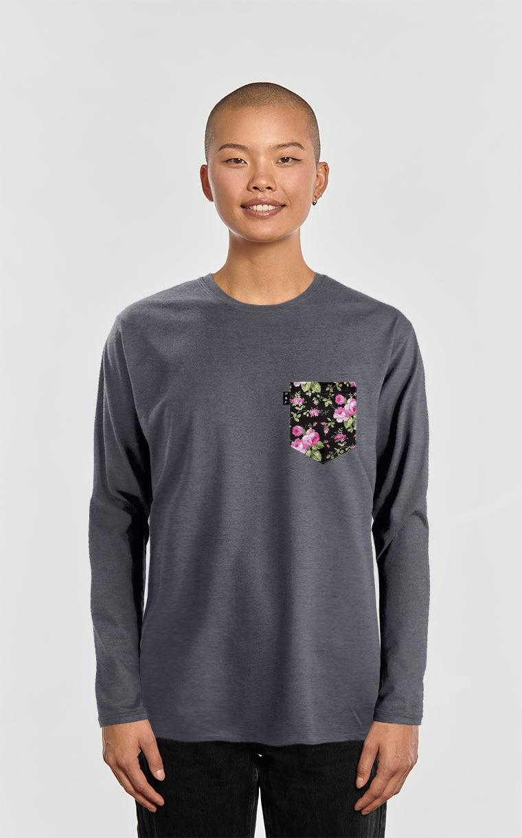 Long sleeve sweater with Roses pocket