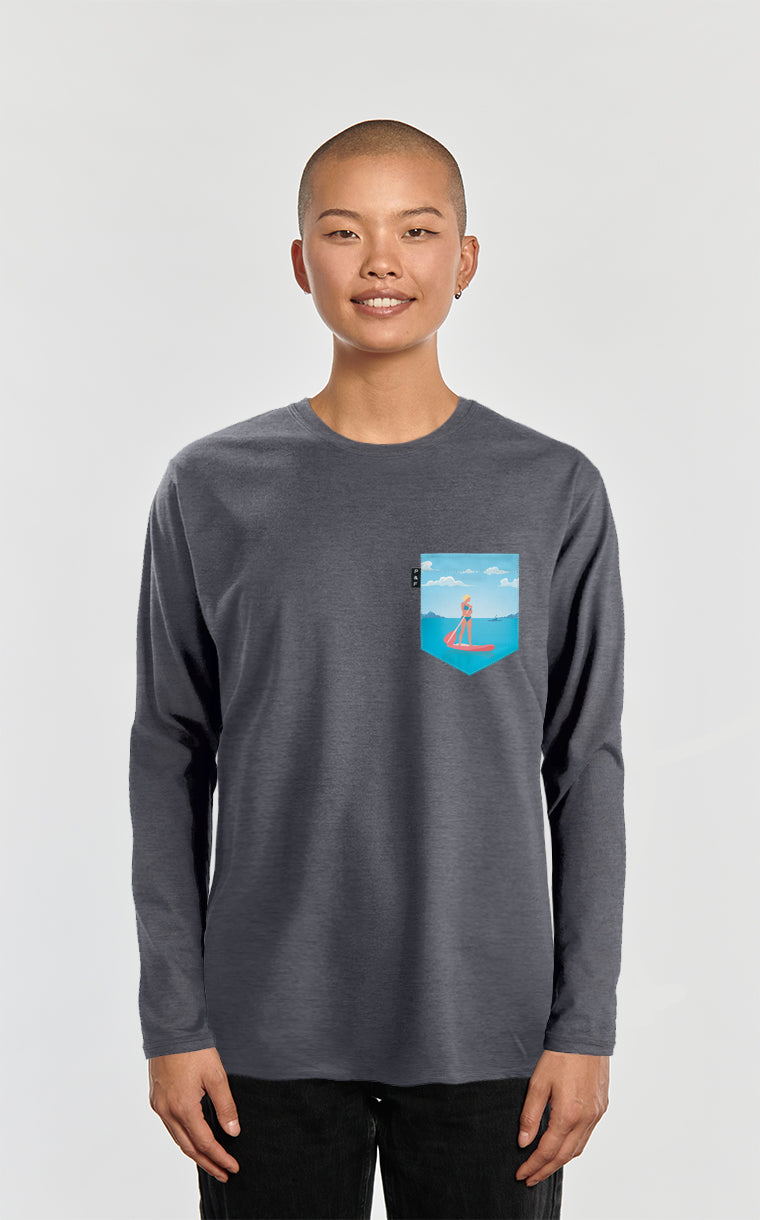 Long sleeve pocket sweater Wave on you