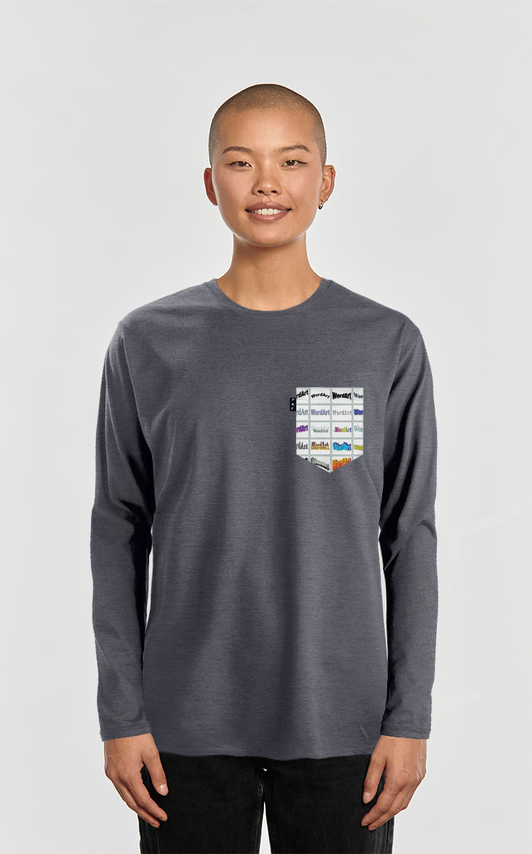 Word Art Battle Pocket Long Sleeve Sweater