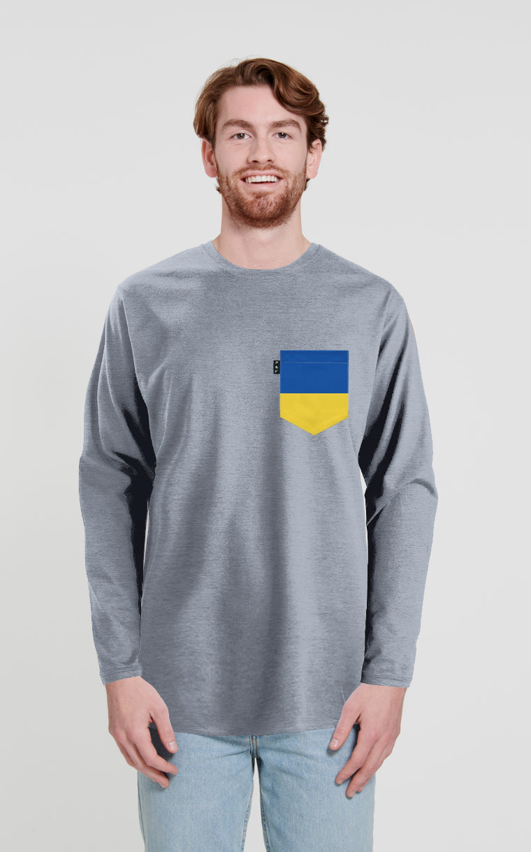 Long sleeve sweater with pocket Colors of Ukraine