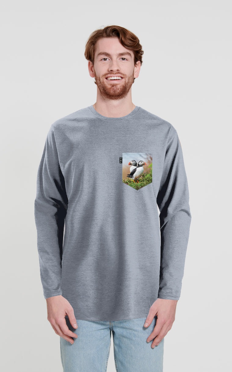 Hey Puffin-na Long Sleeve Pocket Sweater